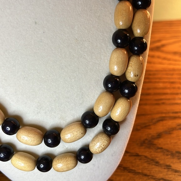 Vintage Wood Bead Necklace - Picture 2 of 4